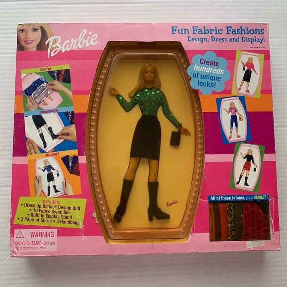 Barbie | Toys | Fun Fabric Fashions Barbie 202 Mattel Nib Design Dress And Display Vintage